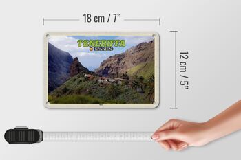 Panneau de voyage en étain, 18x12cm, Tenerife, espagne, Masca, Village de montagne, montagnes 5