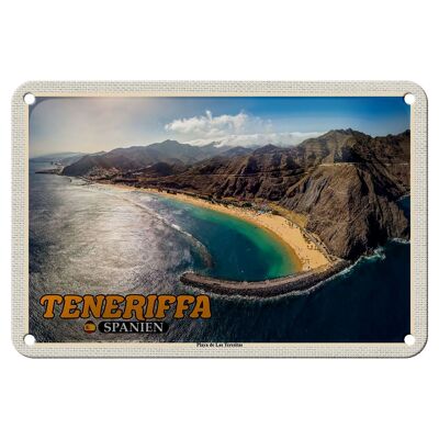 Tin sign travel 18x12cm Tenerife Spain Playa de Las Teresitas