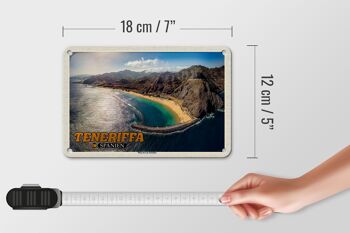 Panneau en étain voyage 18x12cm Tenerife Espagne Playa de Las Teresitas 5