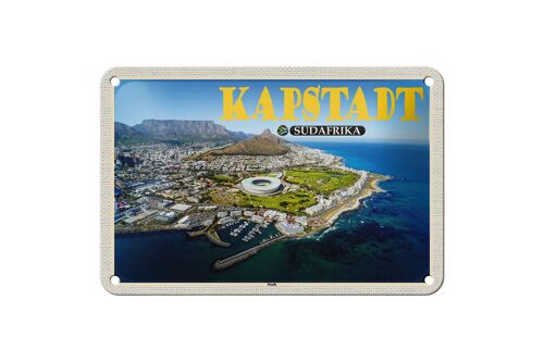 Blechschild Reise 18x12cm Kapstadt Südafrika Stadt Meer Berge Urlaub