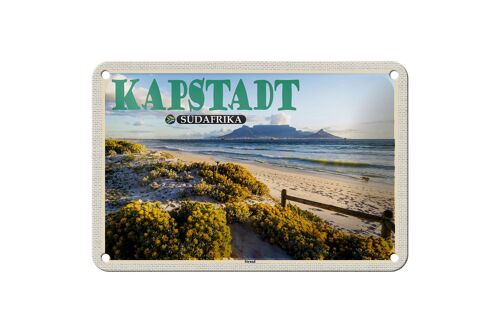 Blechschild Reise 18x12cm Kapstadt Südafrika Strand Meer Berge