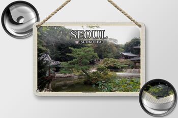 Panneau de voyage en étain, 18x12cm, séoul, corée du sud, Changdeokgung, décoration de jardin 2
