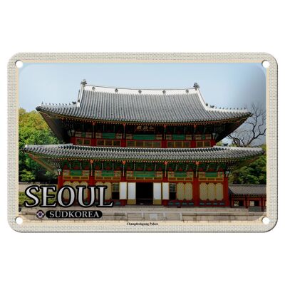 Blechschild Reise 18x12cm Seoul Südkorea Changdeokgung Palace Deko