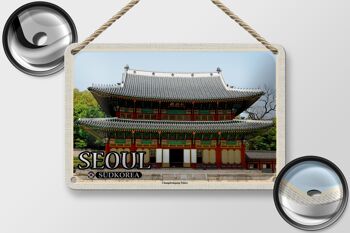 Signe de voyage en étain, 18x12cm, séoul, corée du sud, décoration du palais Changdeokgung 2