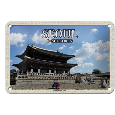 Blechschild Reise 18x12cm Seoul Südkorea Gyeongbokgung Palace Deko