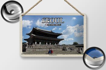 Signe de voyage en étain, 18x12cm, séoul, corée du sud, décoration du palais Gyeongbokgung 2