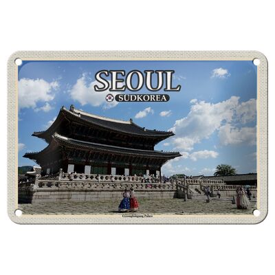 Tin Sign Travel 18x12cm Seoul South Korea Gyeongbokgung Palace Decoration