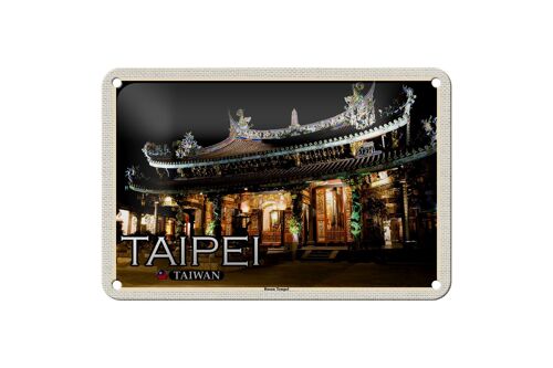 Blechschild Reise 18x12cm Taipei Taiwan Baoan Tempel Deko Schild