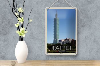 Signe en étain voyage 12x18cm, Taipei Taiwan Taipei 101 gratte-ciel 4