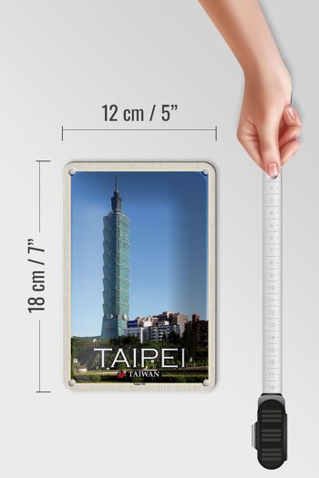 Signe en étain voyage 12x18cm, Taipei Taiwan Taipei 101 gratte-ciel 5