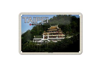 Panneau de voyage en étain, 18x12cm, panneau décoratif du Temple Zhinan de Taipei Taiwan 1