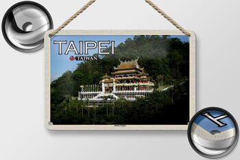 Panneau de voyage en étain, 18x12cm, panneau décoratif du Temple Zhinan de Taipei Taiwan 2