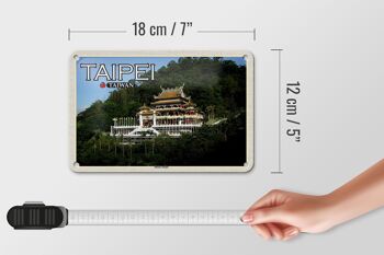 Panneau de voyage en étain, 18x12cm, panneau décoratif du Temple Zhinan de Taipei Taiwan 5