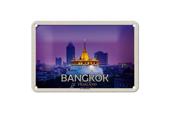 Panneau de voyage en étain, 18x12cm, Bangkok, thaïlande, le Temple de la montagne dorée 1