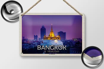 Panneau de voyage en étain, 18x12cm, Bangkok, thaïlande, le Temple de la montagne dorée 2