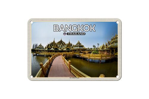 Blechschild Reise 18x12cm Bangkok Thailand Der Goldene Tempel Deko