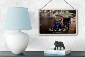 Signe de voyage en étain, 18x12cm, Bangkok, thaïlande, Tuk Tuk, cadeau 4
