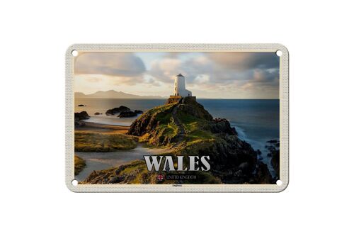 Blechschild Reise 18x12cm Wales United Kingdom Anglesey Insel Meer