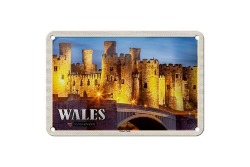 Blechschild Reise 18x12cm Wales United Kingdom Conwy Castle Burg