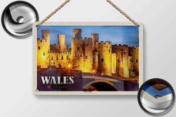 Panneau de voyage en étain, 18x12cm, pays de galles, royaume-uni, château de Conwy 2