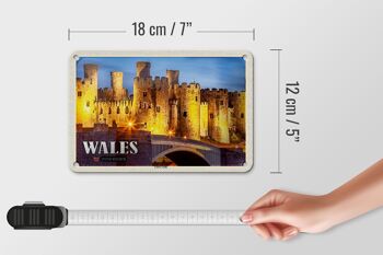 Panneau de voyage en étain, 18x12cm, pays de galles, royaume-uni, château de Conwy 5