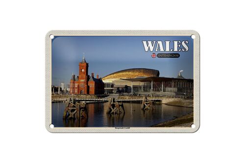 Blechschild Reise 18x12cm Wales United Kingdom Hauptstadt Cardiff