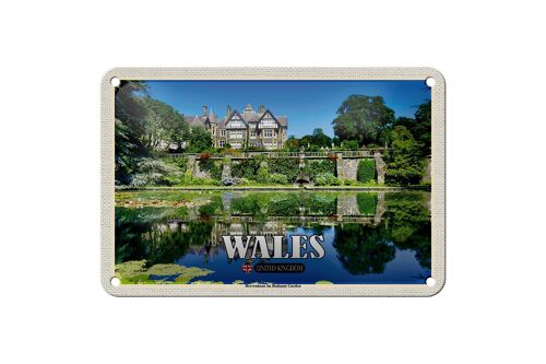 Blechschild Reise 18x12cm Wales United Kingdom Bodnant Garden Deko