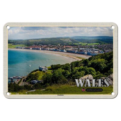 Blechschild Reise 18x12cm Wales United Kingdom Llandudno Seebad