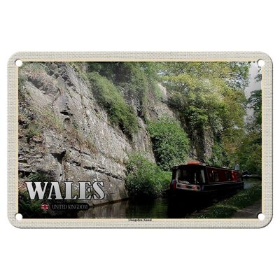 Blechschild Reise 18x12cm Wales United Kingdom Llangollen Kanal