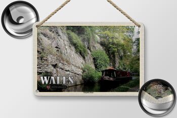Panneau de voyage en étain, 18x12cm, pays de galles, royaume-uni, Canal de Llangollen 2