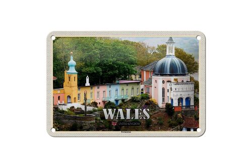 Blechschild Reise 18x12cm Wales United Kingdom Portmeirion Deko