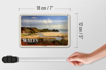 Panneau décoratif de voyage en étain, 18x12cm, panneau décoratif de trois falaises de la baie du pays de Galles 5