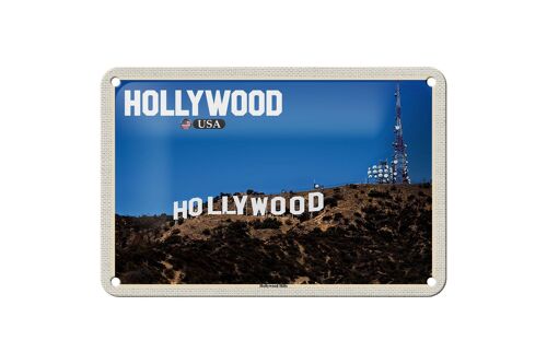 Blechschild Reise 18x12cm Hollywood USA Hollywood Hills Deko Schild