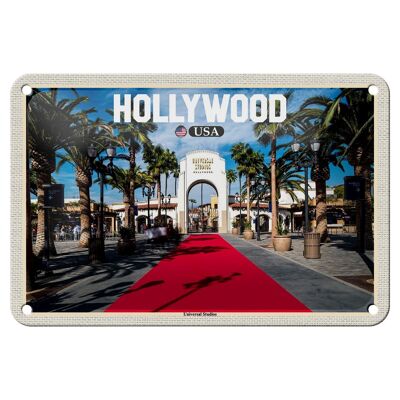 Targa in metallo da viaggio 18x12 cm Hollywood USA Universal Studios