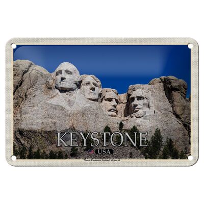 Blechschild Reise 18x12cm Keystone USA Mount Rushmore Memorial Deko
