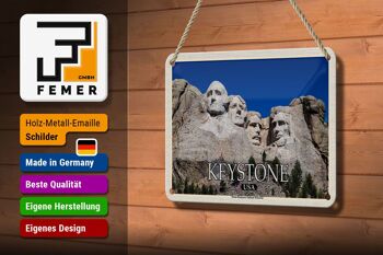 Signe de voyage en étain, 18x12cm, Keystone USA, décoration commémorative du mont Rushmore 3