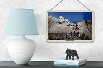 Signe de voyage en étain, 18x12cm, Keystone USA, décoration commémorative du mont Rushmore 4