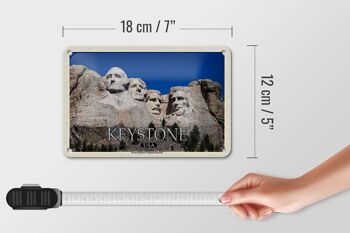 Signe de voyage en étain, 18x12cm, Keystone USA, décoration commémorative du mont Rushmore 5