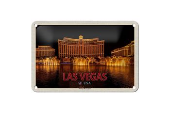 Panneau de voyage en étain, 18x12cm, Las Vegas USA, panneau de jeux d'eau Bellagio 1