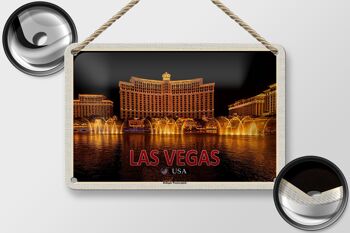Panneau de voyage en étain, 18x12cm, Las Vegas USA, panneau de jeux d'eau Bellagio 2