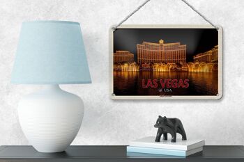 Panneau de voyage en étain, 18x12cm, Las Vegas USA, panneau de jeux d'eau Bellagio 4