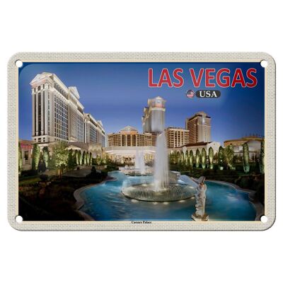 Cartel de chapa de viaje 18x12cm Las Vegas EE. UU. Caesars Palace Hotel Casino