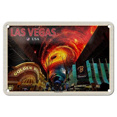 Cartel de chapa de viaje, decoración de casinos de Las Vegas, EE. UU., Fremont Street, 18x12cm