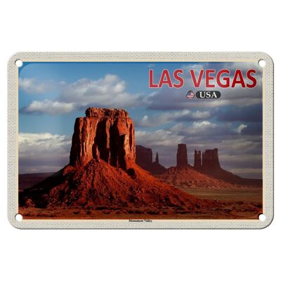 Blechschild Reise 18x12cm Las Vegas USA Monument Valley Hochebene