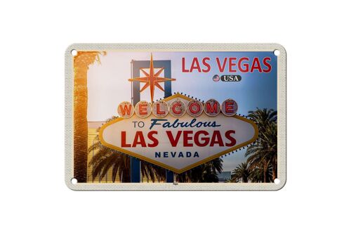 Blechschild Reise 18x12cm Las Vegas USA Sign Willkommensschild Deko