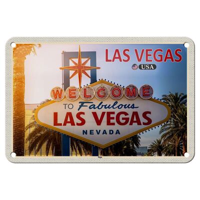 Targa in metallo da viaggio 18x12 cm Las Vegas USA Targa di benvenuto Decorazione
