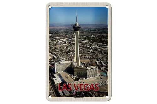 Blechschild Reise 12x18cm Las Vegas USA Stratosphere Tower Schild