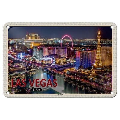 Blechschild Reise 18x12cm Las Vegas USA The Strip Casinos Hotel