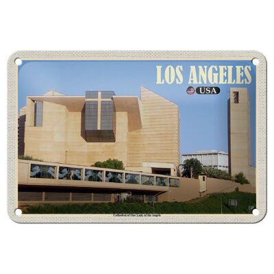 Cartel de chapa de viaje 18x12cm Catedral de Los Ángeles Nuestra Señora de los Ángeles