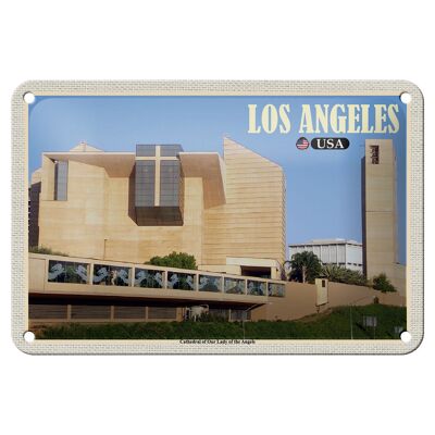 Tin Sign Travel 18x12cm Los Angeles Cathedral Our Lady of Angels